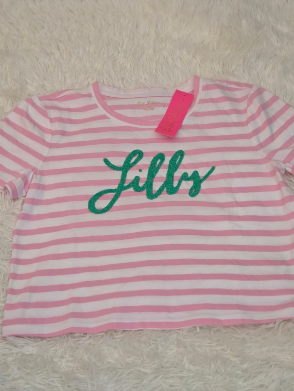 NWT Lilly Pulitzer Striped Top (Conch Shell Pink)